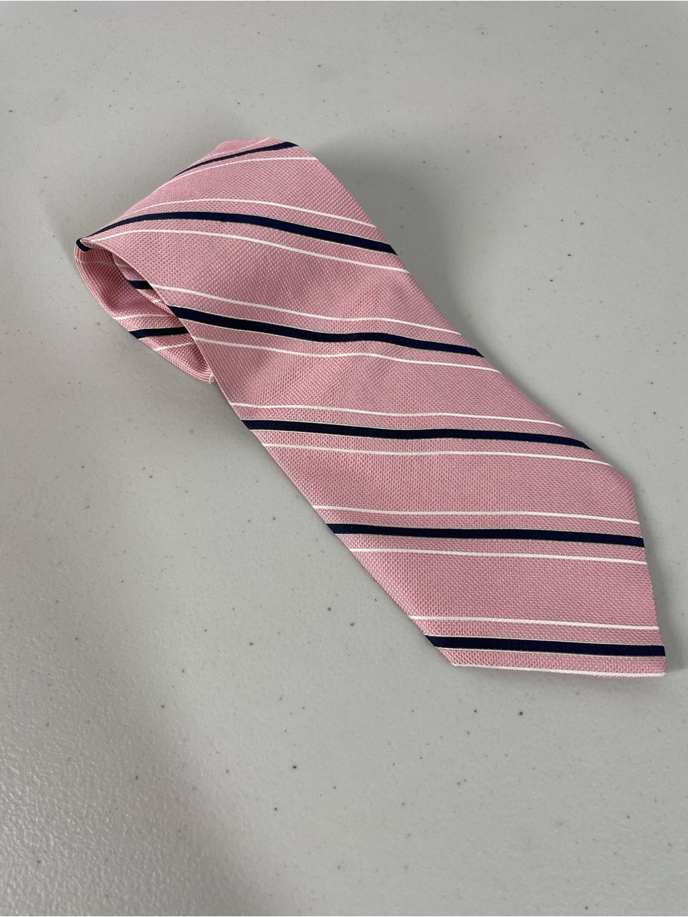 Brooks Brothers 346 Pink Rep Tie Striped Silk Necktie Classic Business Formal